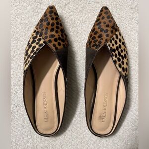 Ulla Johnson flats mules size EU 37 slip on calf hair animal print mobwife